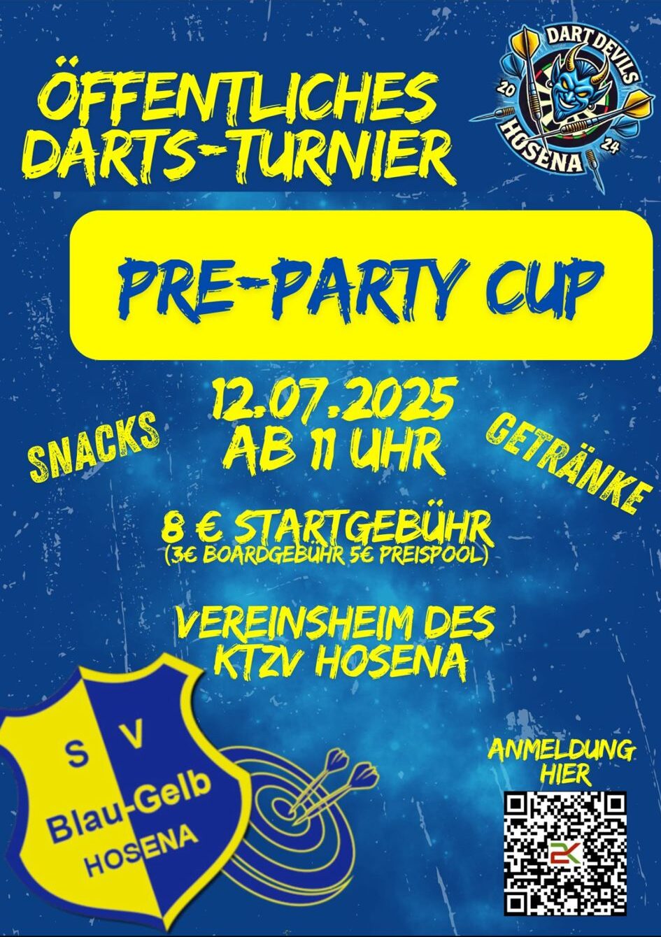 Featured image for “Öffentliches Darts-Turnier „Pre-Party Cup“”